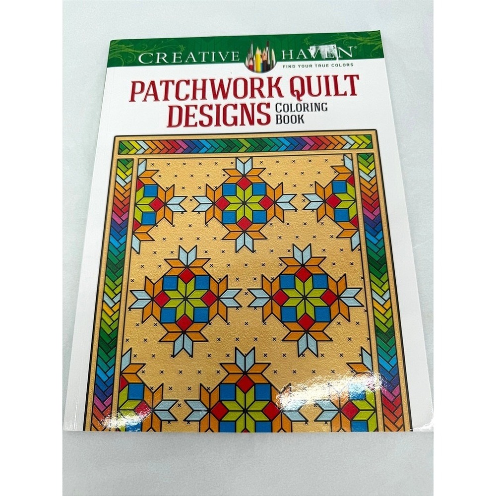 Creative Haven Patchwork Quilt Designs Coloring Book Geometric Folk Art Rest